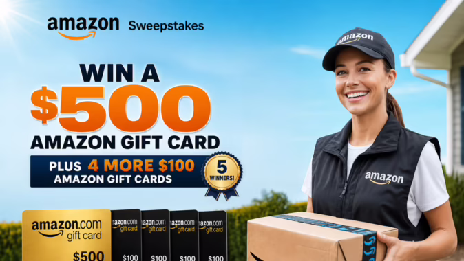 $500 Amazon Gift Card, Plus 4 More $100 Prizes Giveaway