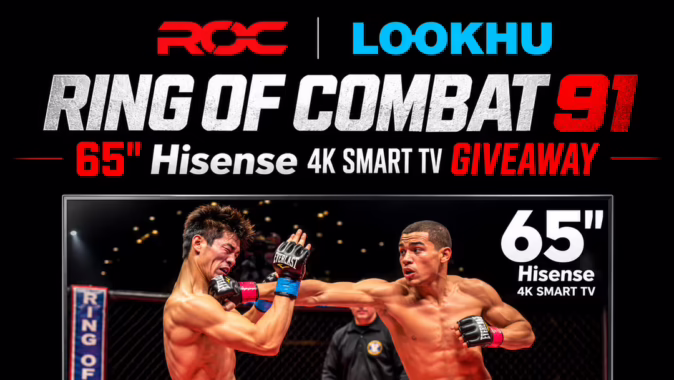 RING OF COMBAT 91 65″ Hisense 4K Smart TV Giveaway