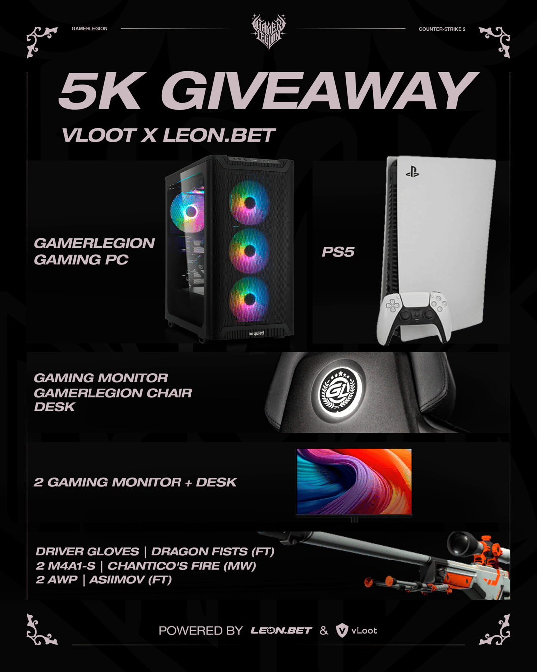 PlayStation 5 GamerLegion x LeonBet $5000 Giveaway