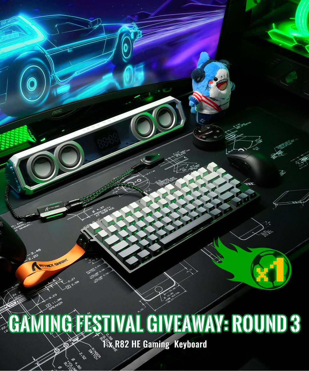 Passatempo ATTACK SHARK Gaming Festival Roda 3
