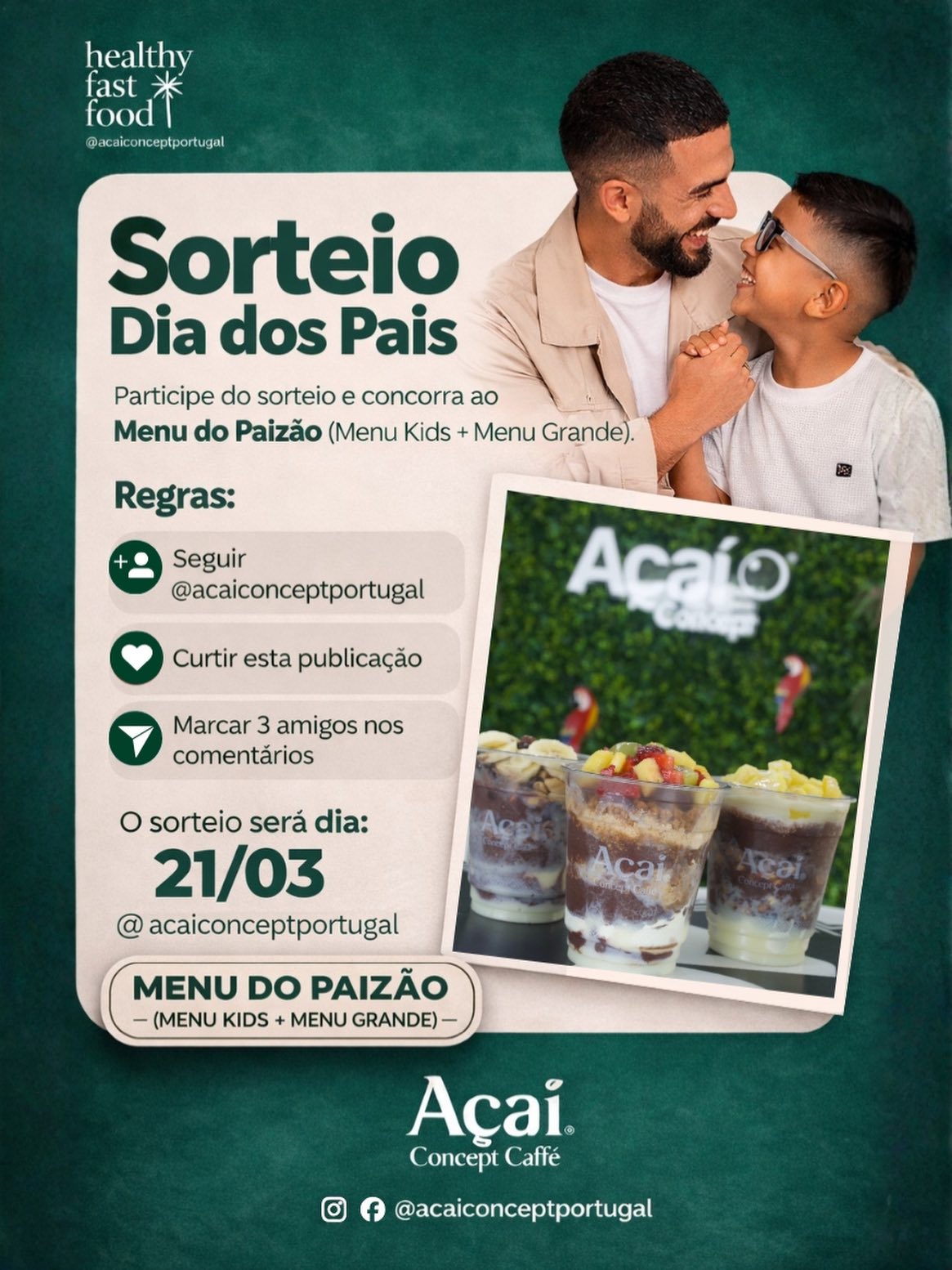 Passatempo Dia do Pai — Açaí Concept Portugal