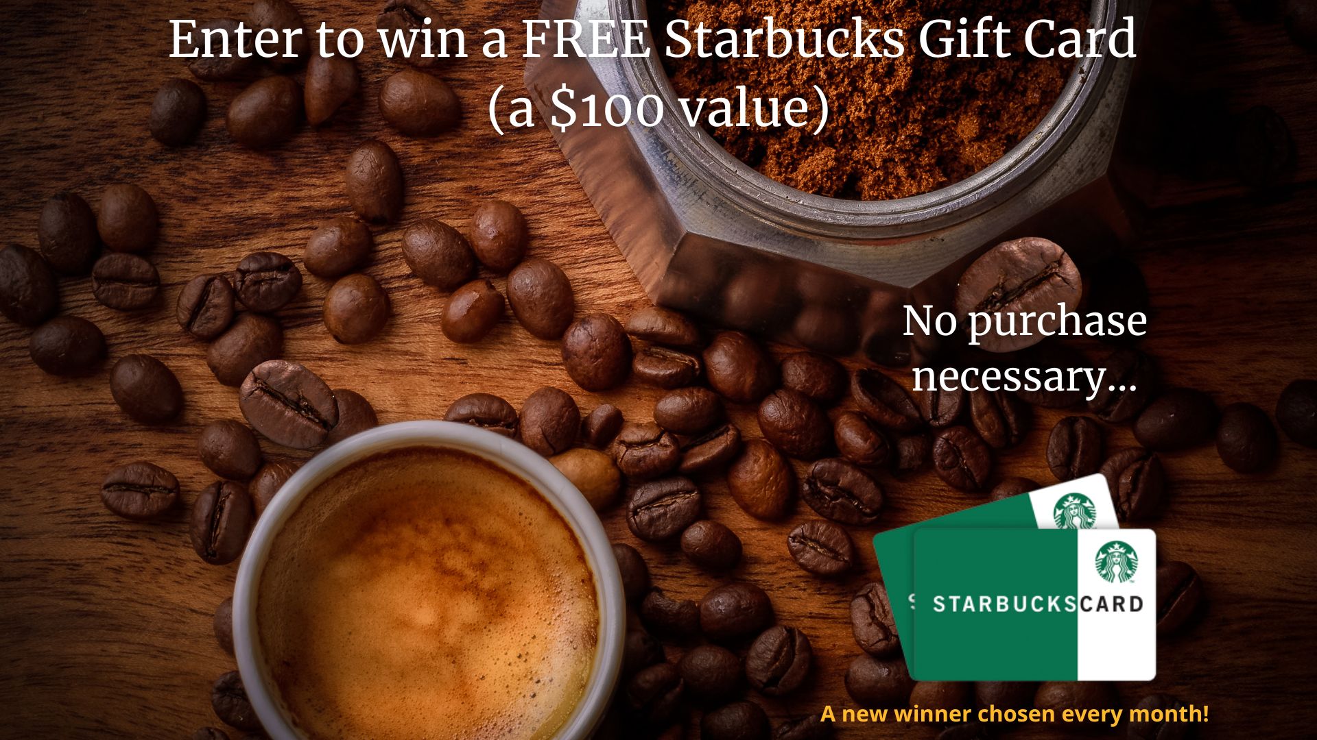 $100 Starbucks Gift Card Giveaway