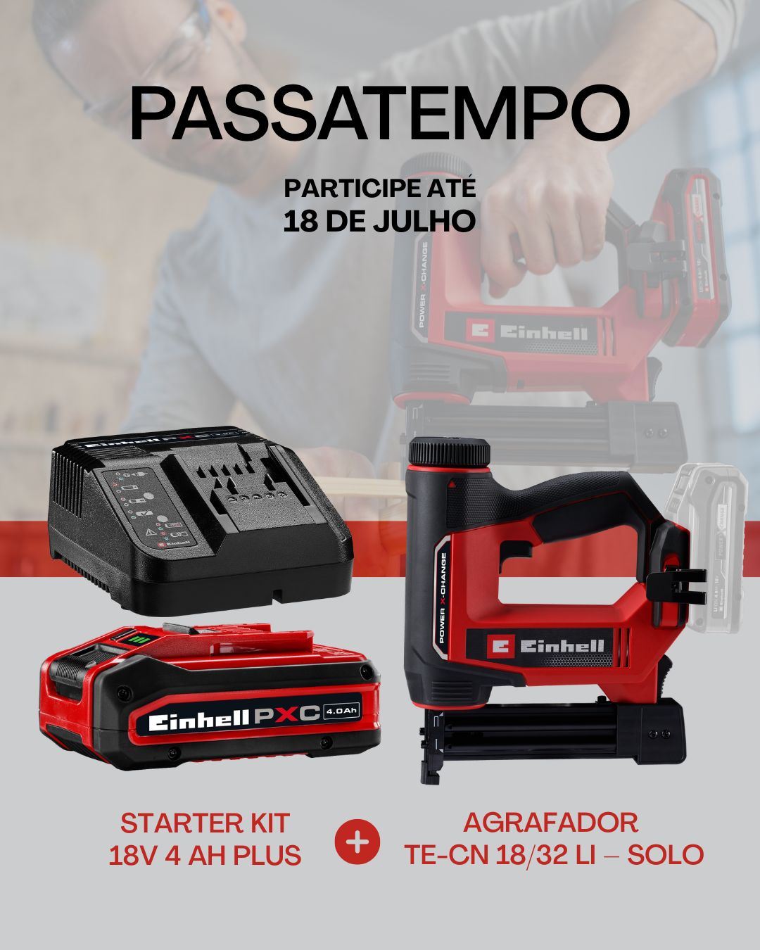 Einhell Pregador Agrafador Bateria Starter Kit