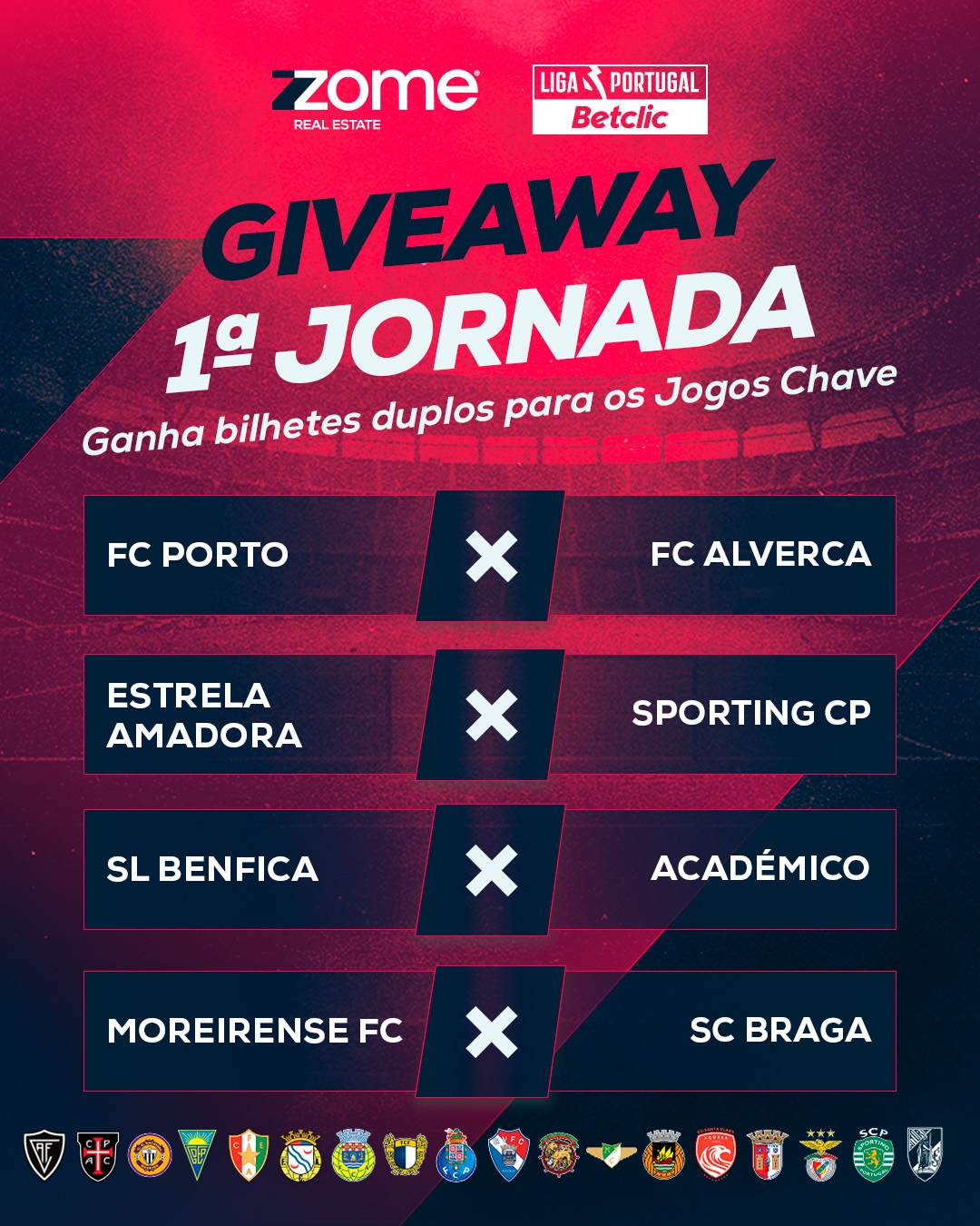 Jogos Chave 1ª Jornada Liga Portugal Betclic