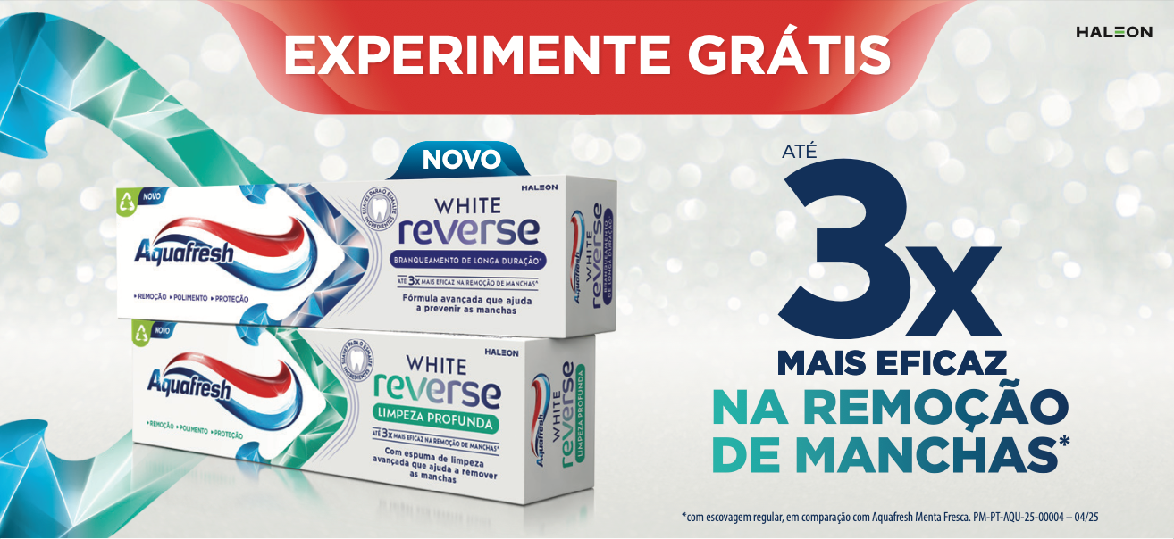 Experimente Grátis Aquafresh White Reverse