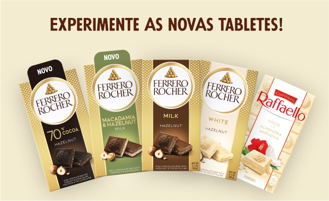 Experimente Grátis: Tabletes Ferrero Rocher ou Raffaello